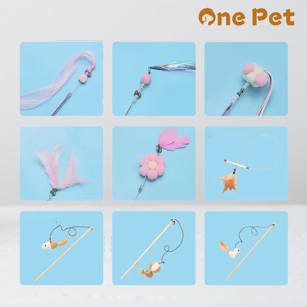Interactive Cat Teaser Toy with Bell and Bite-Resistant Badminton - Engaging Self-Play Toy for Kittens and Cats