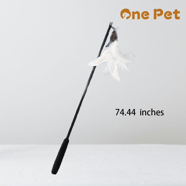Interactive Retractable Cat Teaser Wand with Replaceable Feather Heads | Perfect for Energetic Kittens and Cats